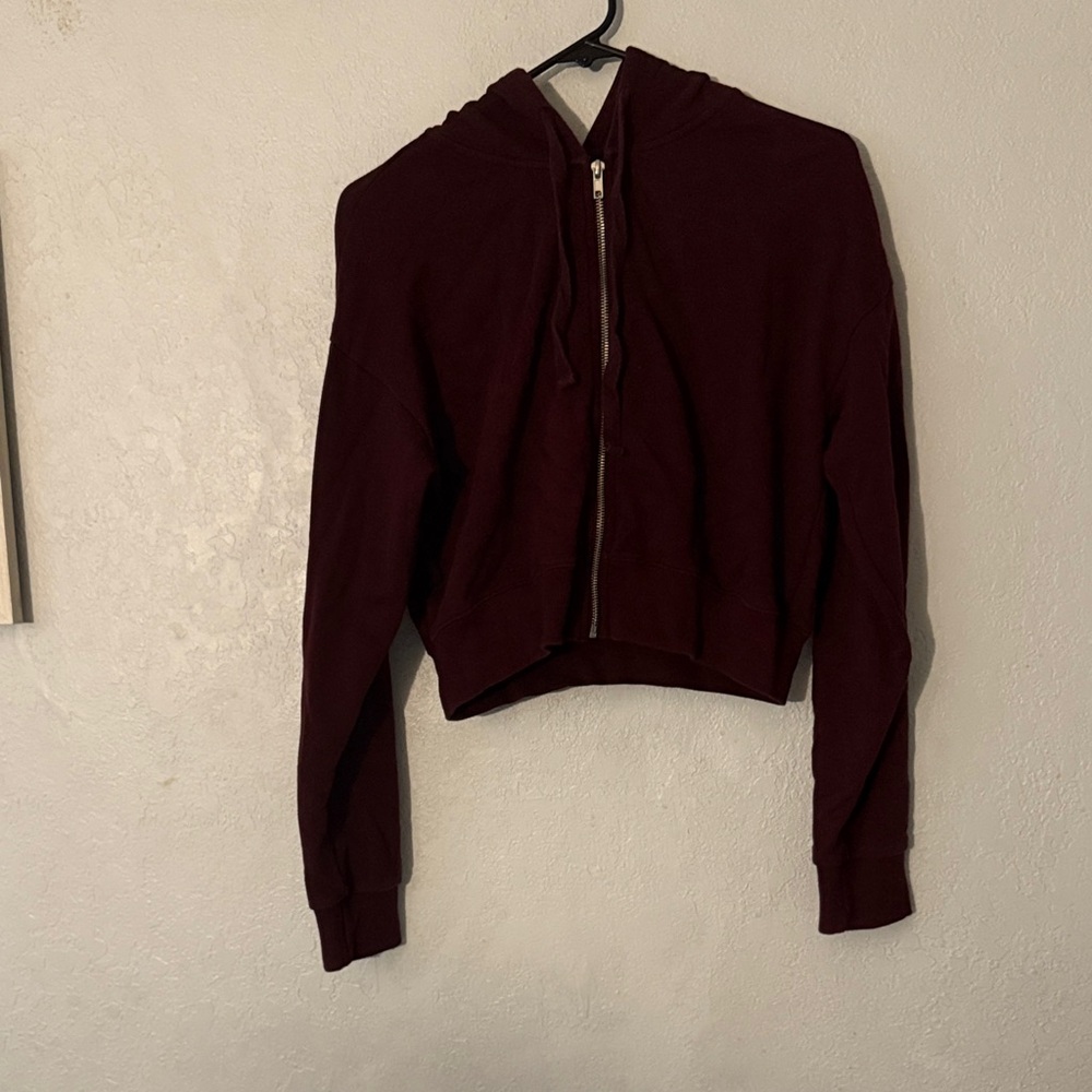 Forever 21 Burgundy Hoodie with Zipper
